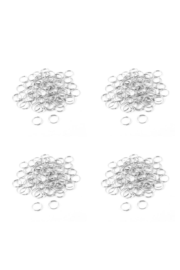 10mm Dia Silver Tone Metal Split Loop Key Rings Holders Replacement 320 Pcs