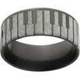 thumbnail image 1 of 10mm Flat Black Zirconium Ring with Lasered Piano Key Design, 1 of 3