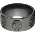 thumbnail image 1 of 10mm Flat Black Zirconium Ring with a Milled Celtic Design, 1 of 3