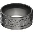 thumbnail image 1 of 10mm Flat Black Zirconium Ring with a Milled Celtic Design, 1 of 3