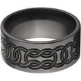 thumbnail image 1 of 10mm Flat Black Zirconium Ring with a Milled Celtic Design, 1 of 3