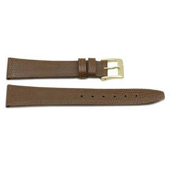 10mm Genuine Leather Lizard Grain Light Brown Watch Strap