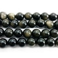 thumbnail image 1 of 10mm Gold Obsidian Round Beads Genuine Gemstone Natural Jewelry Making, 1 of 1