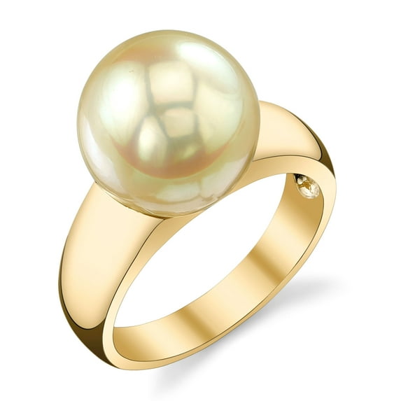 10mm Golden South Sea Cultured Pearl Abigail Ring in 14K Gold