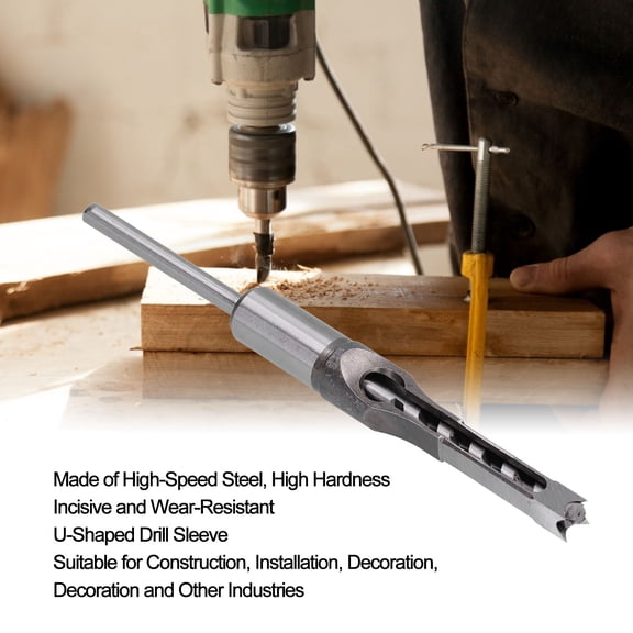 10mm High Speed Steel Square Hole Mortiser Drill Bit for Woodworking with Plastic Storage Box