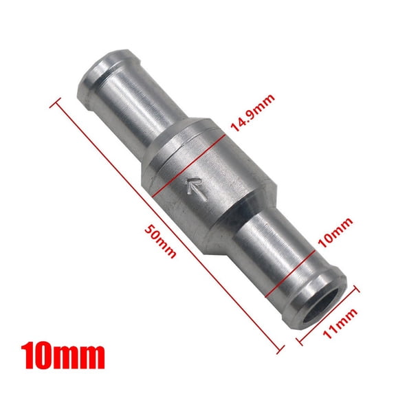 10mm Inline -Way Non-Return Check Valve Auminium Fuel Water Gas Air Vacuum Non Return Check Valve