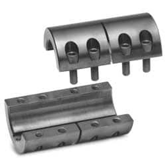 10mm Inside x 29mm Outside Diam, Metric Two Piece Clamping Rigid Coupling with Keyway