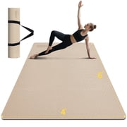 10mm Large Yoga Mat (6'x 4') with Soft Fabric - Extra Long and Wide 72 x 48 x 0.4 inches, Non-Slip Surface, Eco-Friendly, Thick Wide Yoga Mat for Home Workouts 