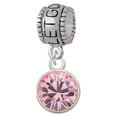thumbnail image 1 of 10mm Light Pink Crystal Drop - Let Go Let God Charm Bead, 1 of 1