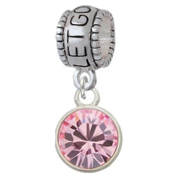 10mm Light Pink Crystal Drop - Let Go Let God Charm Bead