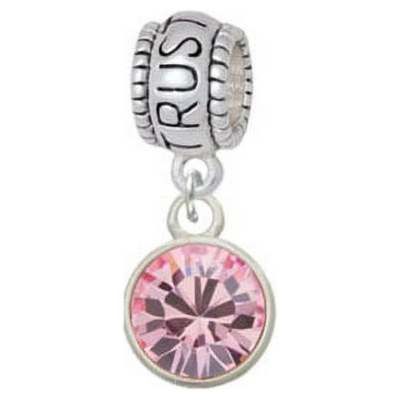 10mm Light Pink Crystal Drop - Trust In God Charm Bead