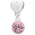 thumbnail image 1 of 10mm Light Pink Oktant Crystal Drop - Heart Charm Bead, 1 of 1