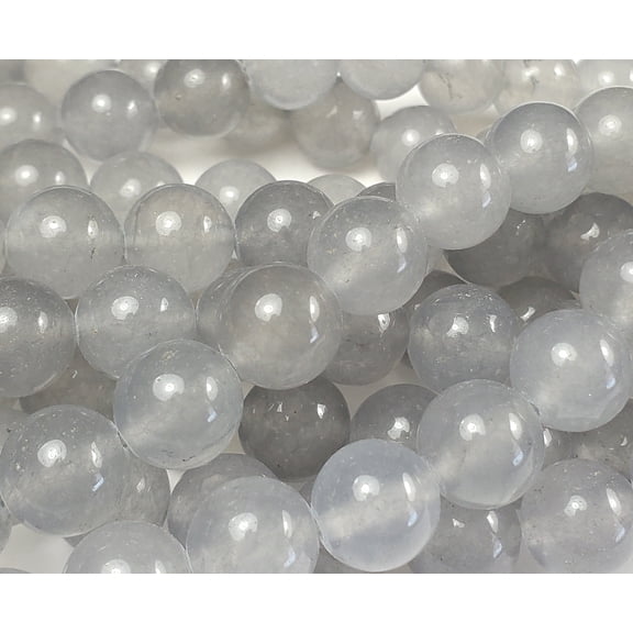 10mm Ligth Gray Jade Smooth Round Beads Genuine Gemstone Natural Jewelry Making