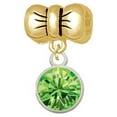 thumbnail image 1 of 10mm Lime Green Crystal Drop - Gold Tone Bow Charm Bead, 1 of 1