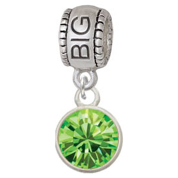 10mm Lime Green Oktant Crystal Drop - Big Sister Charm Bead