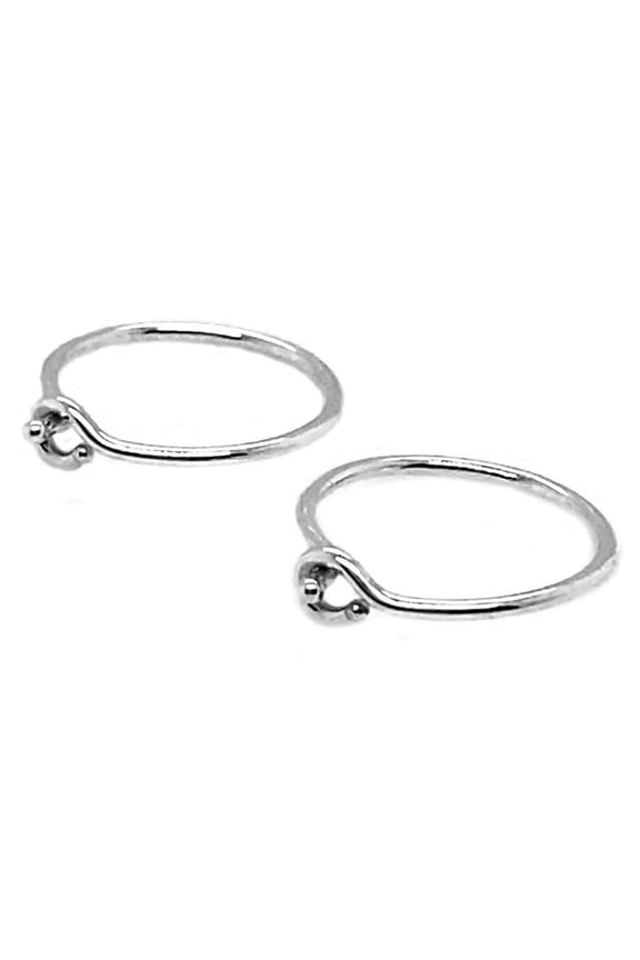 10mm Little Sterling Silver 22 GA Round Snap Mini Hugger Sleeper Small Cartilage Helix Tragus Thin Earrings (Round | Smooth, 10mm | 22 GA)