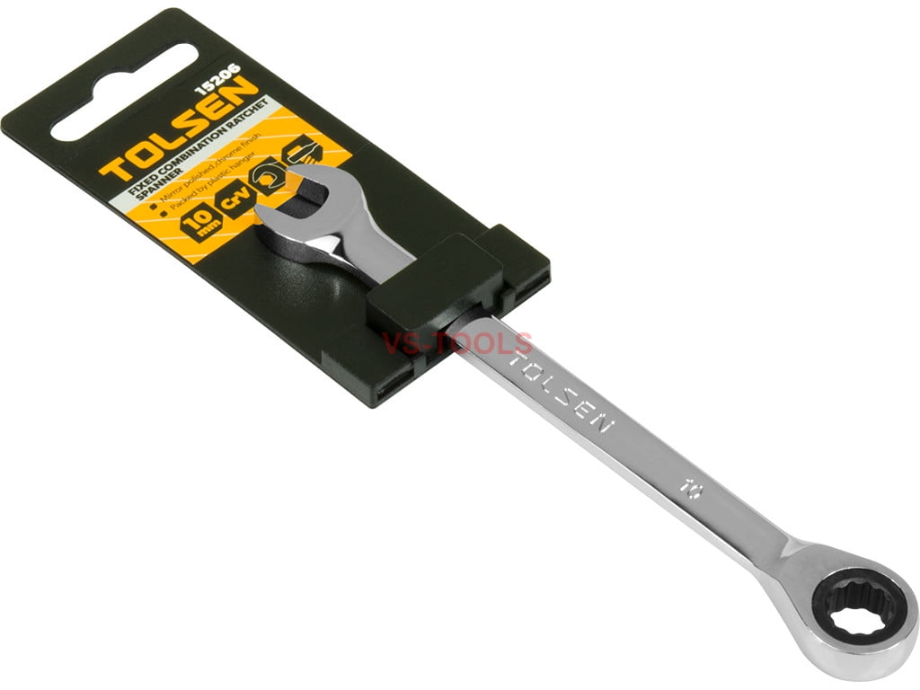 10mm Metric Chromed Ratchet Gear Spanner Fixed Head Combination Wrench