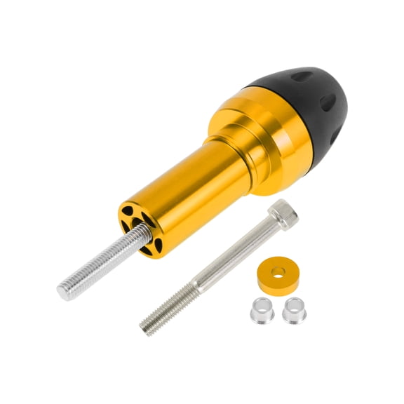 10mm Motorcycle Slider Frame Aluminum Alloy Plastic Wheel Fairing Protection Crash Pad Protector Guard 44mm 137mm Bolt Gold Tone 1 Set
