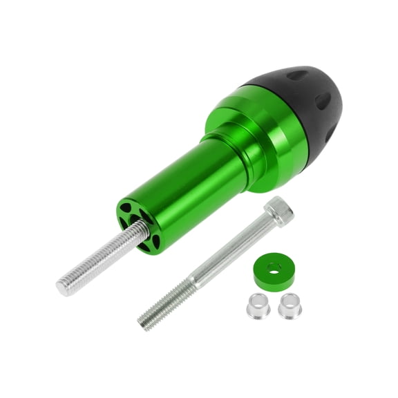 10mm Motorcycle Slider Frame Aluminum Alloy Plastic Wheel Fairing Protection Crash Pad Protector Guard 44mm 137mm Bolt Green 1 Set