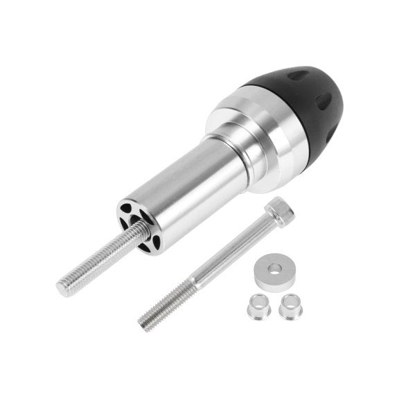 10mm Motorcycle Slider Frame Aluminum Alloy Plastic Wheel Fairing Protection Crash Pad Protector Guard 44mm 137mm Bolt Silver Tone 1 Set