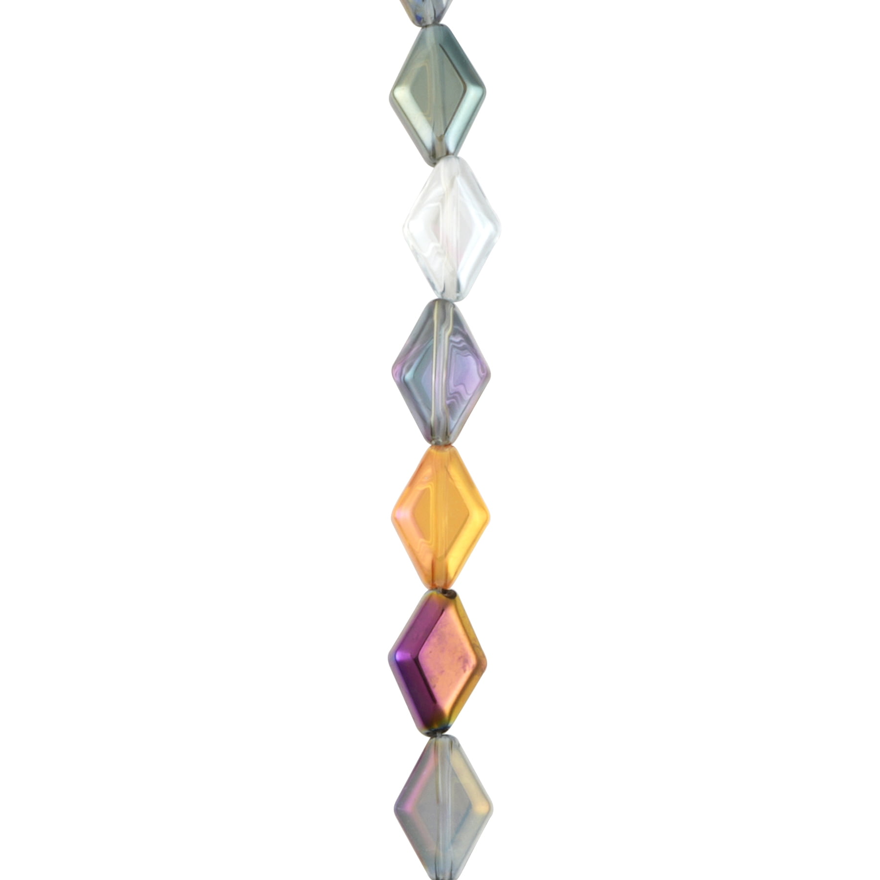Bead Landing 10mm Multicolor Glass Diamond Beads - Perfect for Jewelry Making, Bracelets, Necklaces, Earrings, and Craft Projects, 12 Pack