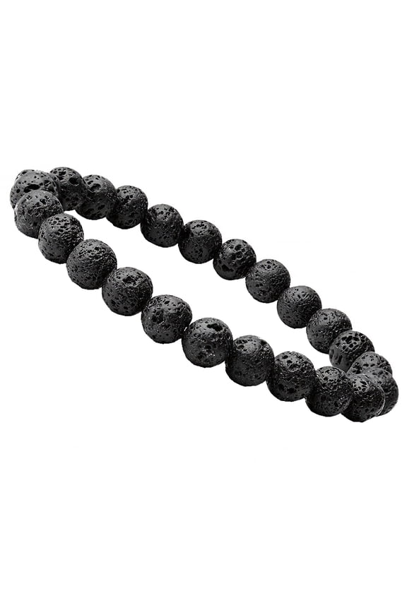10mm Natural Volcanic Lava Stone Rock Elastic Essential Oil Diffuser Bracelet