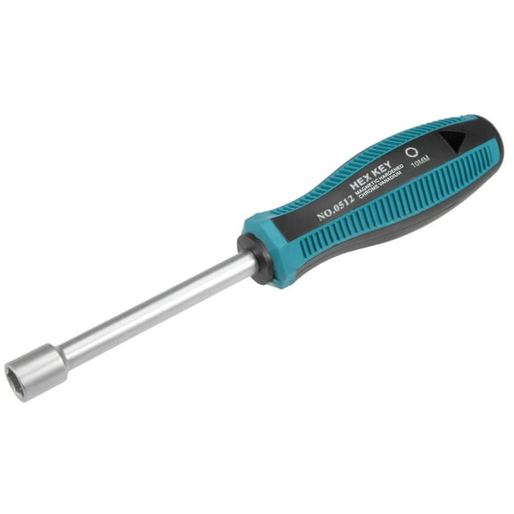 10mm Non-Magnetic Tip Six Point Hex Nut Driver with 3.7-Inch Round Shaft