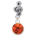 thumbnail image 1 of 10mm Orange Crystal Drop - Clef Note Charm Bead, 1 of 1