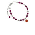 thumbnail image 1 of 10mm Orange Crystal Drop Magenta Pink Beaded Bracelet, 1 of 1
