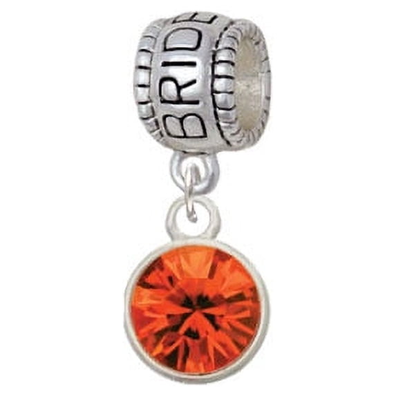 10mm Orange Oktant Crystal Drop - Bridesmaid Charm Bead
