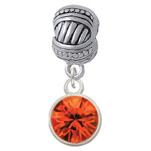 10mm Orange Oktant Crystal Drop - Large Rope with Cross Beads Charm Bead