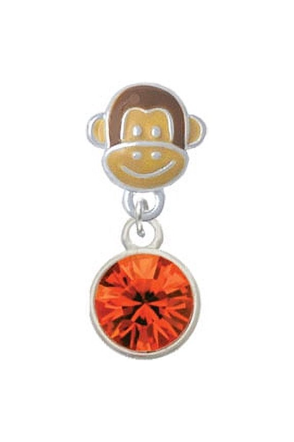 10mm Orange Oktant Crystal Drop - Monkey Face Charm Bead