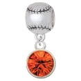 thumbnail image 1 of 10mm Orange Oktant Crystal Drop - Softball Charm Bead, 1 of 1