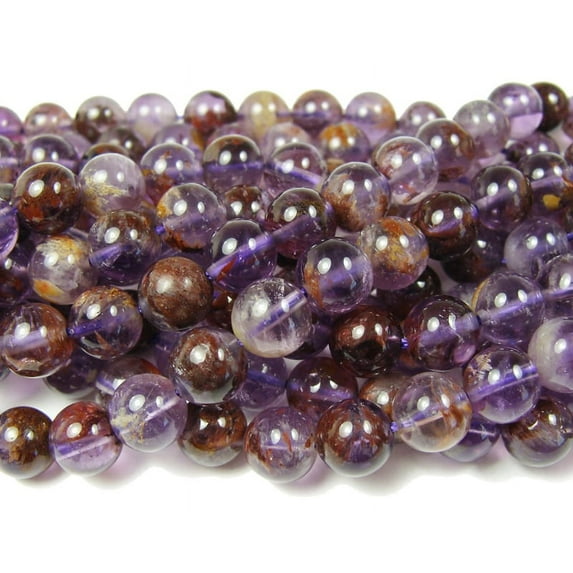 10mm Purple Phantom Crystal Round Beads Genuine Gemstone Natural Jewelry Making