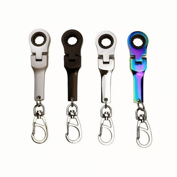 10mm Ratchet Wrench Keychain, Multi-Functional Steel Mini Tool with Quick Release, Adjustable Wrench, Portable Hand Tool for DIY and Repairs