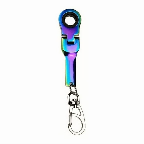 10mm Ratchet Wrench Keychain, Multi-Functional Steel Mini Tool with Quick Release, Adjustable Wrench, Portable Hand Tool for DIY and Repairs