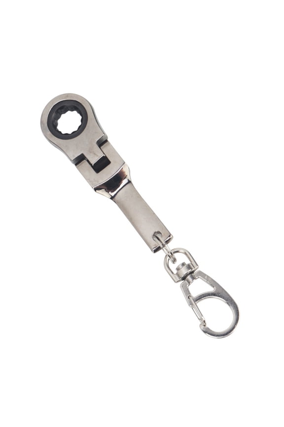 Lightweight Real Working Keychain Metal Keychain 10mm Ratcheting Wrench Key Chain with 180° Rotating Head