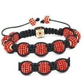 thumbnail image 1 of 10mm Red And Gold Rhinestone Shamballa Style Bracelet., 1 of 1