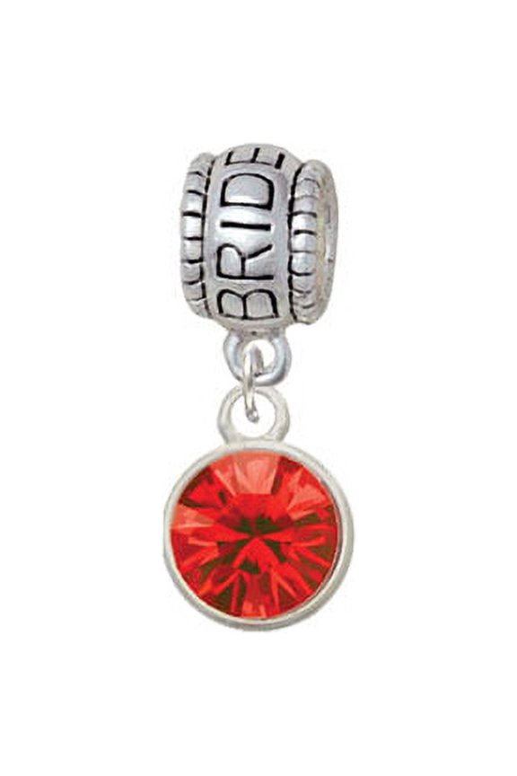 10mm Red Crystal Drop - Bride Charm Bead