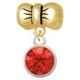 thumbnail image 1 of 10mm Red Crystal Drop - Gold Tone Bow Charm Bead, 1 of 1