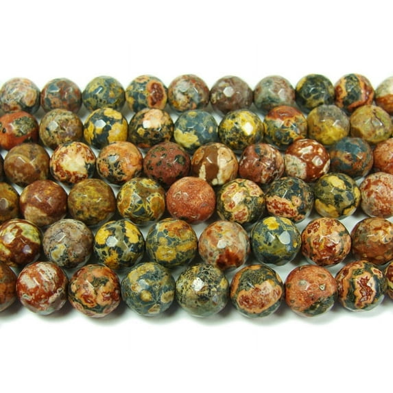 10mm Red Leopard Skin Jasper Faceted Round Beads Genuine Gemstone Natural Jewelry Making