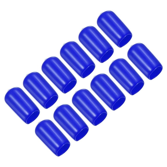 10mm Rubber Pool Tip Cover Pool Cue Stick Tip Protector for Billiard Club Snooker Head Guard, Blue, 12 Pack