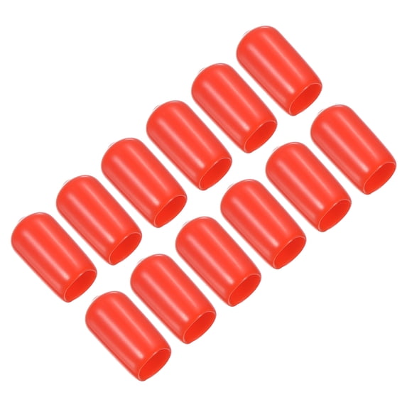 10mm Rubber Pool Tip Cover Pool Cue Stick Tip Protector for Billiard Club Snooker Head Guard, Red, 12 Pack