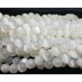 thumbnail image 1 of 10mm Selenite Crystal Smooth Round Beads 15 Inch Strand Genuine Gemstone Natural Jewelry Making, 1 of 6