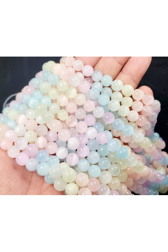 10mm Selenite Multi-Color Beads, 15.5" Strand, Natural Stone Beads for Bracelets & Necklaces ForJewelry Making