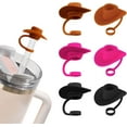 thumbnail image 1 of 10mm Silicone Hat Straw Cap - Straw Toppers for Stanley Cups 30 40 Oz, Funny Cute Straw Cap Cover, Cup Accessories Straw Covers for Stanley, Valentine's Gift To Boy Girl (6PCS cowboy hats), 1 of 6