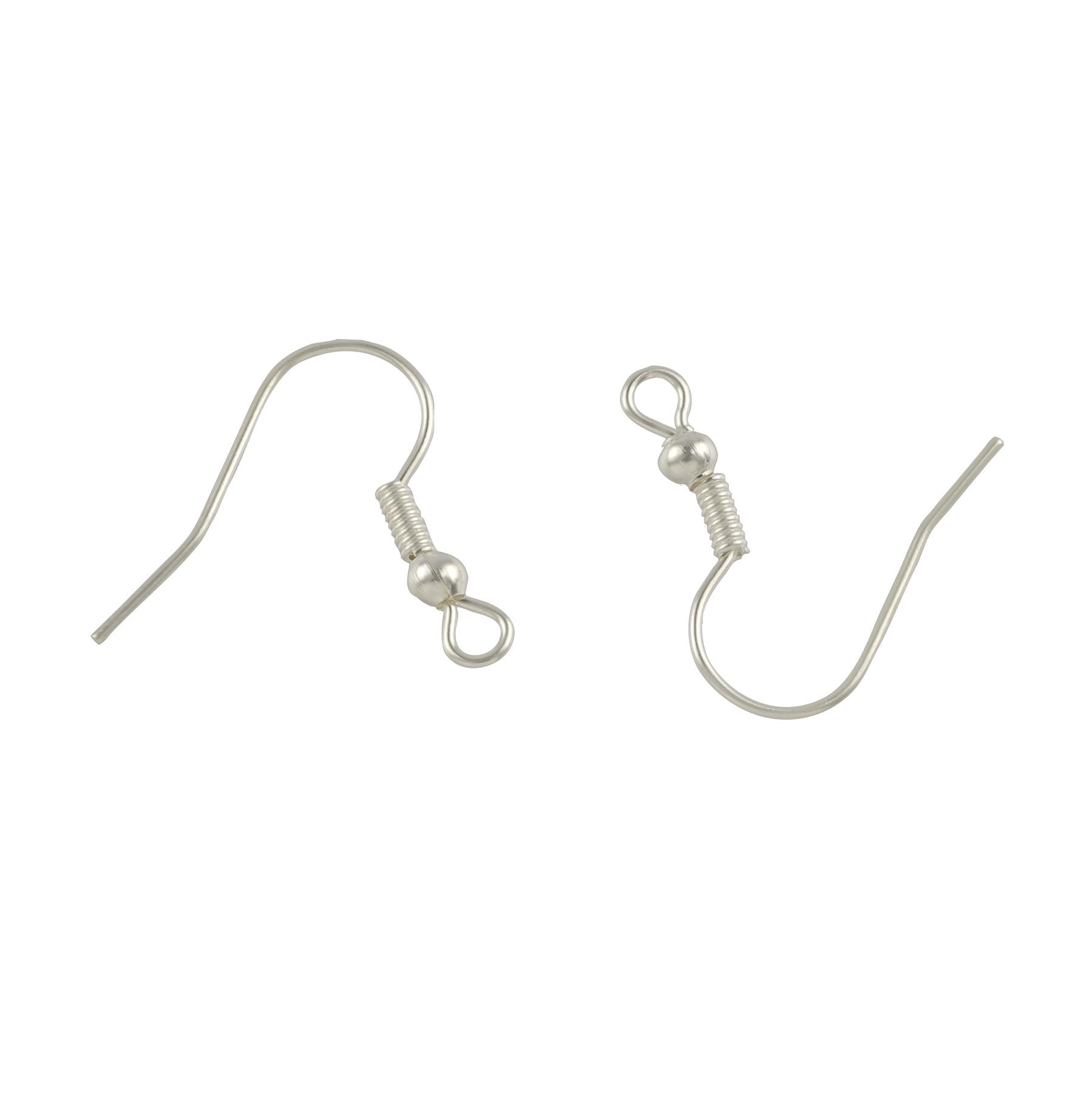 10mm Silver Fish Hook Earring Wires with Coil by Bead Landing – 120 Per Pack - 1,440 Total for DIY Earring Making - 12 Pack
