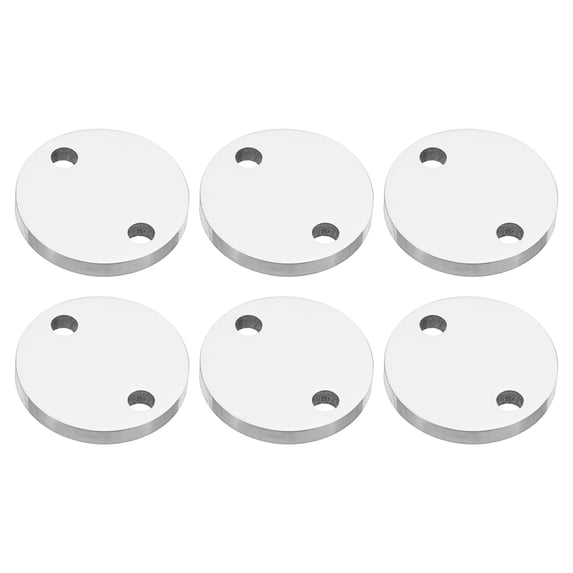 10mm Steel Disc, 6Pcs Metal Stamping Blanks Tags Circle Round Metal Plate Strike Stainless Steel for Laser Engraving Stamping Craft Name Tag, Silvery