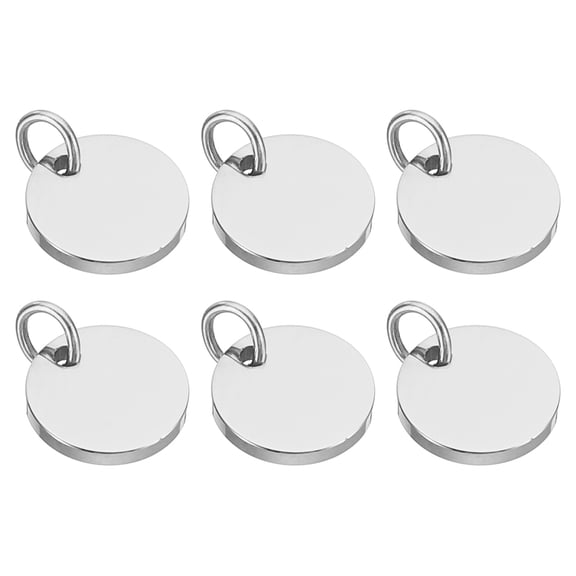 10mm Steel Disc, 6pcs Stainless Steel Stamping Blanks Tags for Laser Engraving Stamping Jewelry Making,Silver Tone