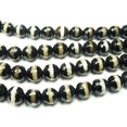 thumbnail image 1 of 10mm Tibetan Style White Line Black Faceted Beads Genuine Gemstone Natural Jewelry Making, 1 of 1